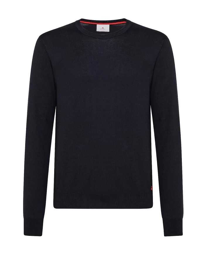 maglia blu grafite da uomo con logo ricamato in fondo | PEUTEREY maglia blu grafite da uomo con logo ricamato in fondo | PEUTEREY