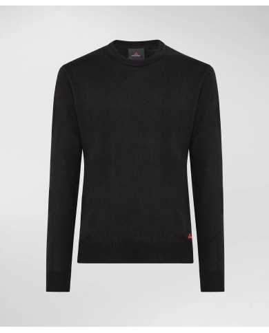 maglia nero da uomo con logo ricamo in contrasto | PEUTEREY