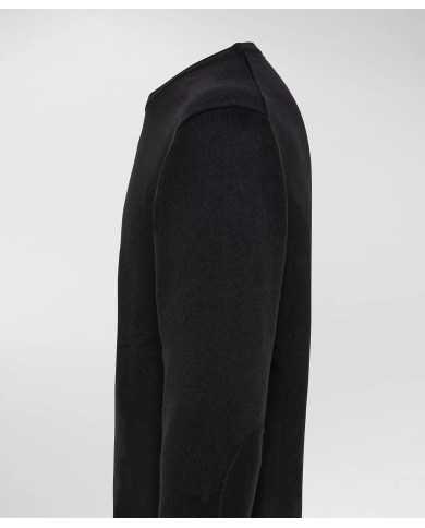 maglia nero da uomo con logo ricamo in contrasto | PEUTEREY