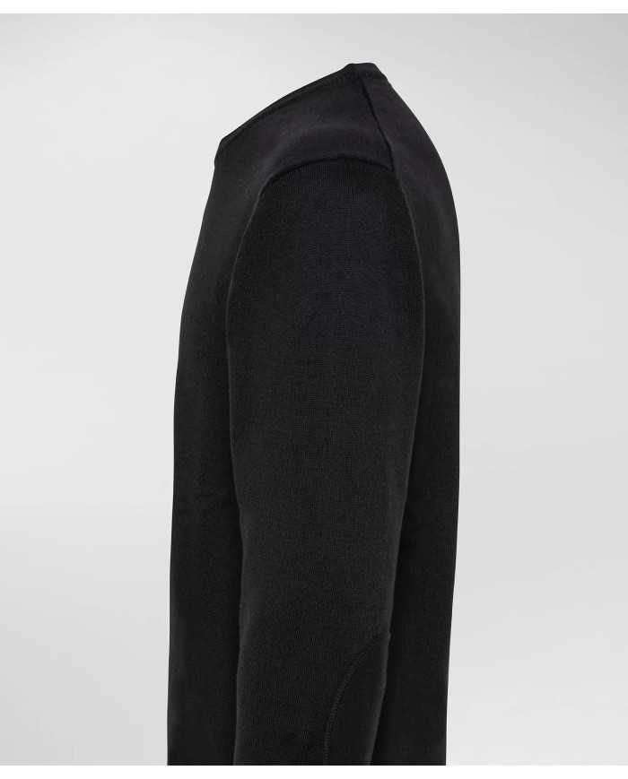 maglia nero da uomo con logo ricamo in contrasto | PEUTEREY maglia nero da uomo con logo ricamo in contrasto | PEUTEREY