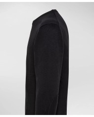 maglia nero da uomo con logo ricamo in contrasto | PEUTEREY maglia nero da uomo con logo ricamo in contrasto | PEUTEREY