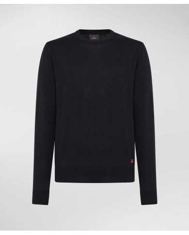 maglia blue grafite da uomo con logo ricamo in contrasto | PEUTEREY