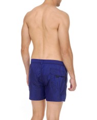 short mare blu uomo effetto shantung con bottoncino logato | FK