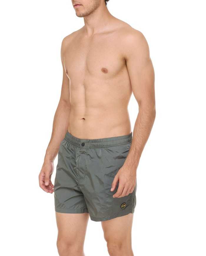short mare grigio uomo effetto shantung con bottoncino logato | FK short mare grigio uomo effetto shantung con bottoncino logato | FK