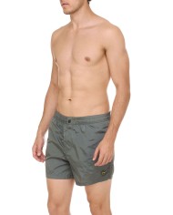 short mare grigio uomo effetto shantung con bottoncino logato | FK