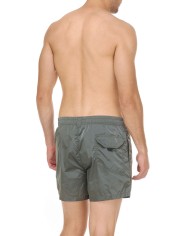 short mare grigio uomo effetto shantung con bottoncino logato | FK