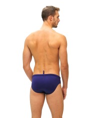 costume mare stile slip blu da uomo con logo gommato davanti | FK