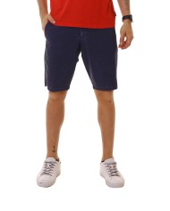 bermuda blu indigo da uomo con tasche a filetto e passanti | HOMEWARD