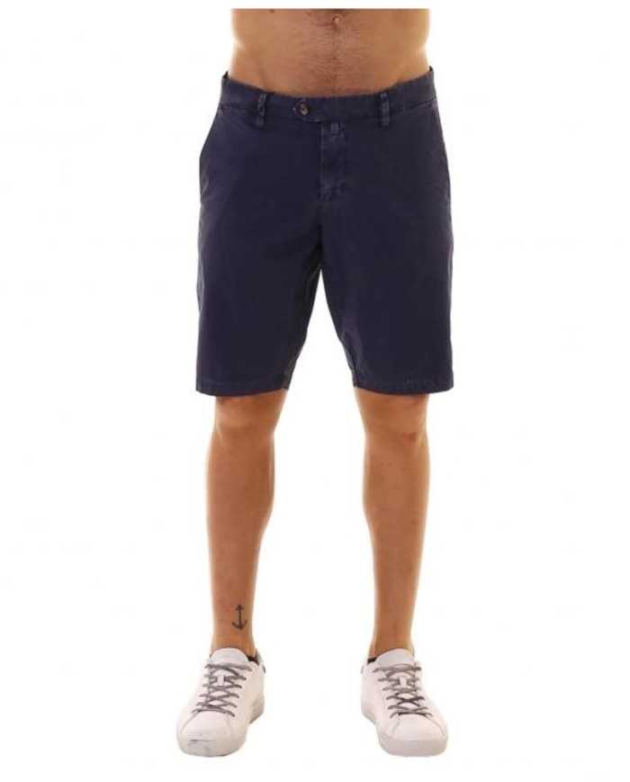 bermuda blu indigo da uomo con tasche a filetto e passanti | HOMEWARD bermuda blu indigo da uomo con tasche a filetto e passanti | HOMEWARD