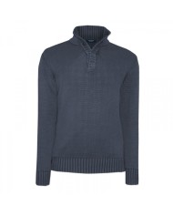 HOMEWARD Maglia Uomo A-TI Maglione Lupetto Bottoni Cotone Blu Nuovo...