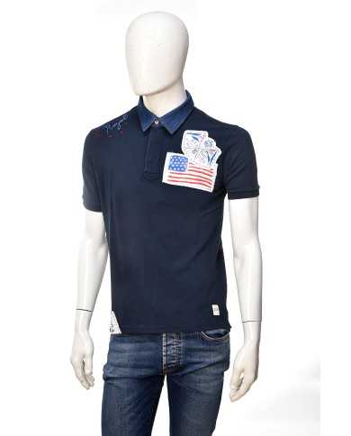 BOB Company Polo Uomo Luis Cotone Ricamata Blu Bianca America P-TI ... BOB Company Polo Uomo Luis Cotone Ricamata Blu Bianca America P-TI ...