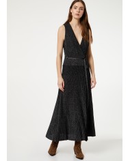 vestito lungo nero lux donna con corpetto incrociato | LIU JO vestito lungo nero lux donna con corpetto incrociato | LIU JO
