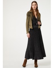 vestito lungo nero lux donna con corpetto incrociato | LIU JO vestito lungo nero lux donna con corpetto incrociato | LIU JO