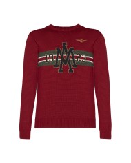 AERONAUTICA MILITARE Maglia Uomo MA1206 A-TI Tricolori Lana Blu Ros...