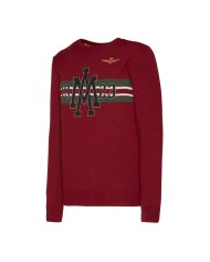 AERONAUTICA MILITARE Maglia Uomo MA1206 A-TI Tricolori Lana Blu Ros...