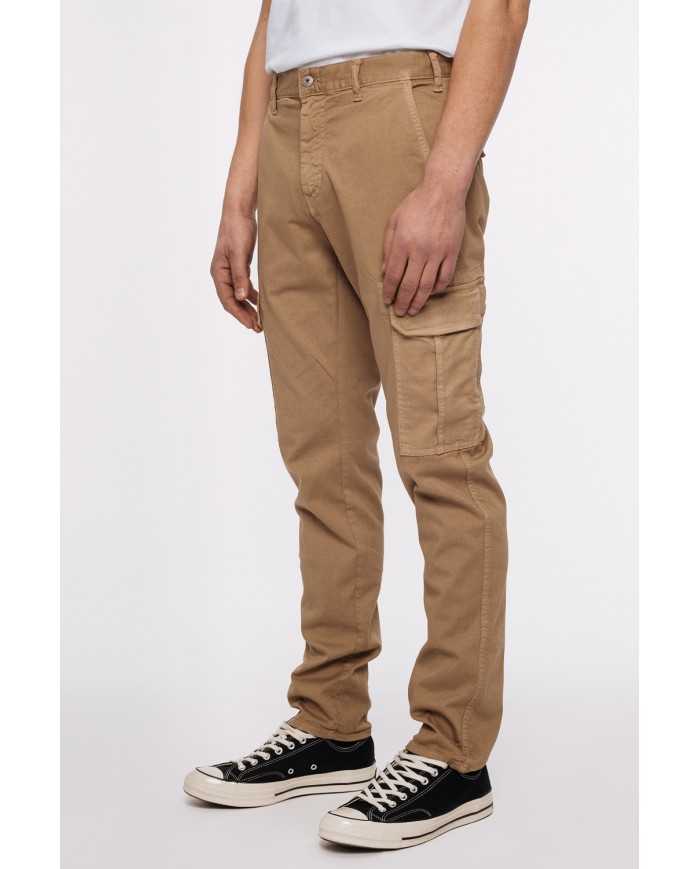 pantaloni cargo sabbia uomo con label logata | ROY ROGER'S pantaloni cargo sabbia uomo con label logata | ROY ROGER'S