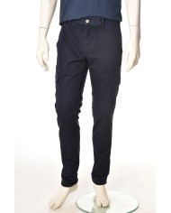 pantaloni cargo navy scuro uomo con label logata | ROY ROGER'S pantaloni cargo navy scuro uomo con label logata | ROY ROGER'S