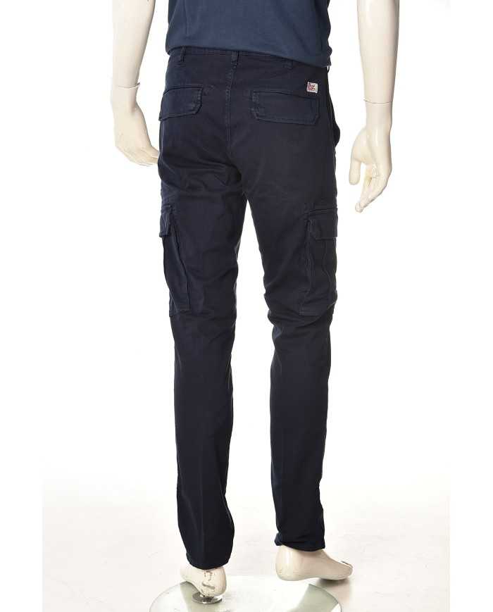 pantaloni cargo navy scuro uomo con label logata | ROY ROGER'S pantaloni cargo navy scuro uomo con label logata | ROY ROGER'S