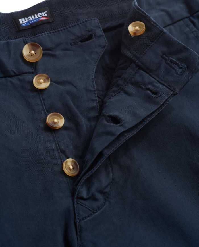 pantaloni zaffiro scuro da uomo con bottoni | BLAUER