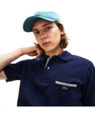 LACOSTE Polo Uomo PH1981 Maglia Cotone Elasticizzata Blu Nera Nuova...