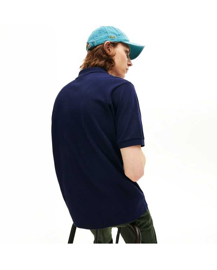 LACOSTE Polo Uomo PH1981 Maglia Cotone Elasticizzata Blu Nera Nuova...