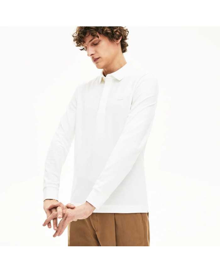 Polo bianca da uomo con finiture e logo ricamo | LACOSTE Polo bianca da uomo con finiture e logo ricamo | LACOSTE