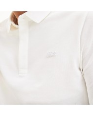 Polo bianca da uomo con finiture e logo ricamo | LACOSTE