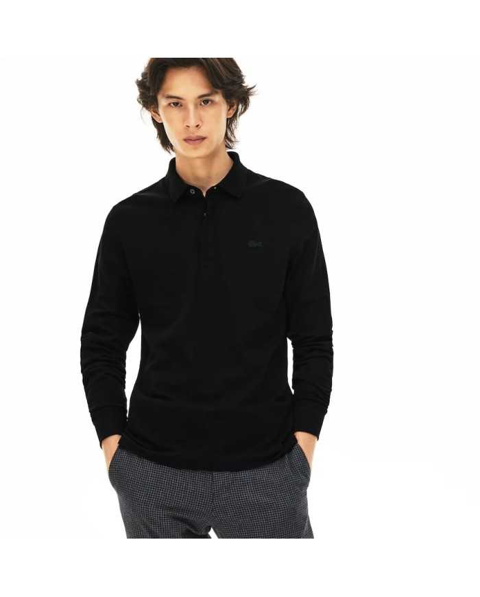 Polo noir da uomo con finiture e logo ricamo | LACOSTE Polo noir da uomo con finiture e logo ricamo | LACOSTE