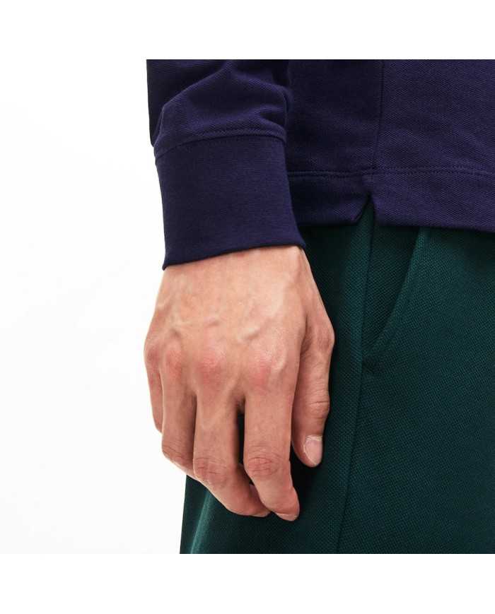 Polo bleu marine da uomo con finiture e logo ricamo | LACOSTE