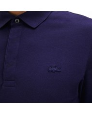 Polo bleu marine da uomo con finiture e logo ricamo | LACOSTE
