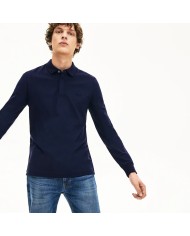 Polo bleu marine da uomo con finiture e logo ricamo | LACOSTE