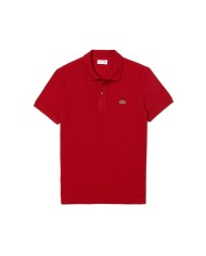 polo bordeaux da uomo con logo ricamato davanti | LACOSTE