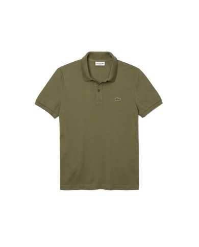 polo verde cachi da uomo con logo ricamato davanti | LACOSTE polo verde cachi da uomo con logo ricamato davanti | LACOSTE