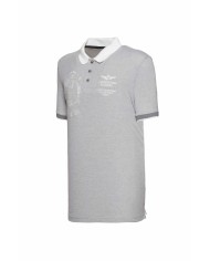 Polo grey/melange scuro uomo con ricami e logo | AERONATUTICA MILITARE