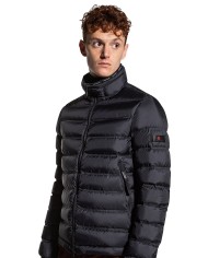 piumino nero da uomo a collo alo con nastro portalogo | COLMAR piumino nero da uomo a collo alo con nastro portalogo | COLMAR