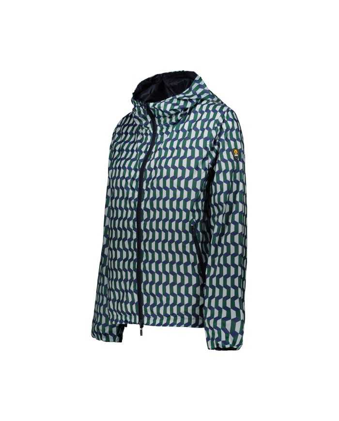 giacca print geo green/blue iris da uomo reversibile | CIESSE giacca print geo green/blue iris da uomo reversibile | CIESSE