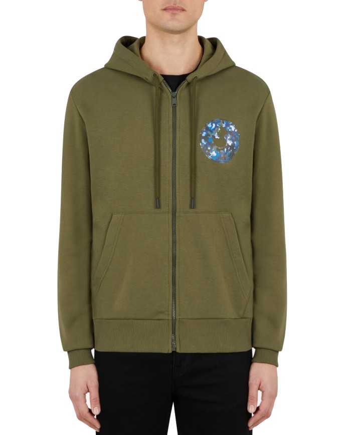 felpa con cappuccio militare uomo con logo camouflage | SAVE THE DUCK