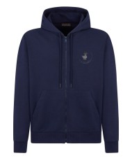 felpa con cappuccio blu da uomo con logo stampato | SAVE THE DUCK felpa con cappuccio blu da uomo con logo stampato | SAVE THE DUCK