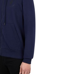 felpa con cappuccio blu da uomo con logo stampato | SAVE THE DUCK felpa con cappuccio blu da uomo con logo stampato | SAVE THE DUCK