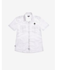 camicia bianco ottico da uomo logato sul petto | BLAUER camicia bianco ottico da uomo logato sul petto | BLAUER