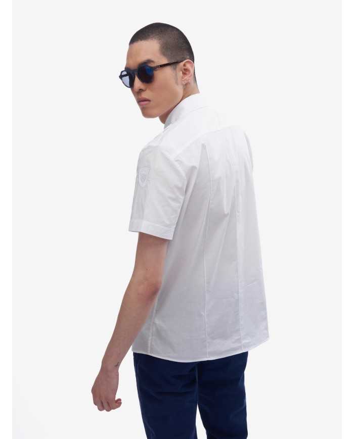 camicia bianco ottico da uomo logato sul petto | BLAUER camicia bianco ottico da uomo logato sul petto | BLAUER