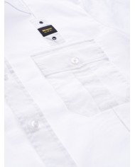 camicia bianco ottico da uomo logato sul petto | BLAUER camicia bianco ottico da uomo logato sul petto | BLAUER