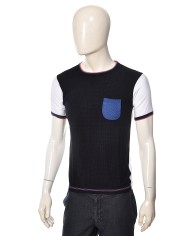 maglia blu da uomo lavorato a maglia, effetto traforato | BOB