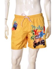 costume mare giallo da uomo con lacci logati e stampe | BOB costume mare giallo da uomo con lacci logati e stampe | BOB