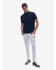 Polo blu cadetto da uomo con spacchi e logo ricamati | BLAUER Polo blu cadetto da uomo con spacchi e logo ricamati | BLAUER