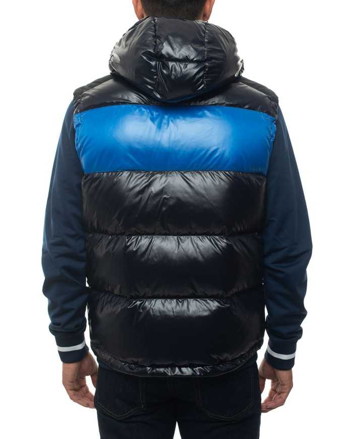 CIESSE Gilet Uomo Tavon A-TI Smanicato Piumino Cappuccio Nero Blu L... CIESSE Gilet Uomo Tavon A-TI Smanicato Piumino Cappuccio Nero Blu L...