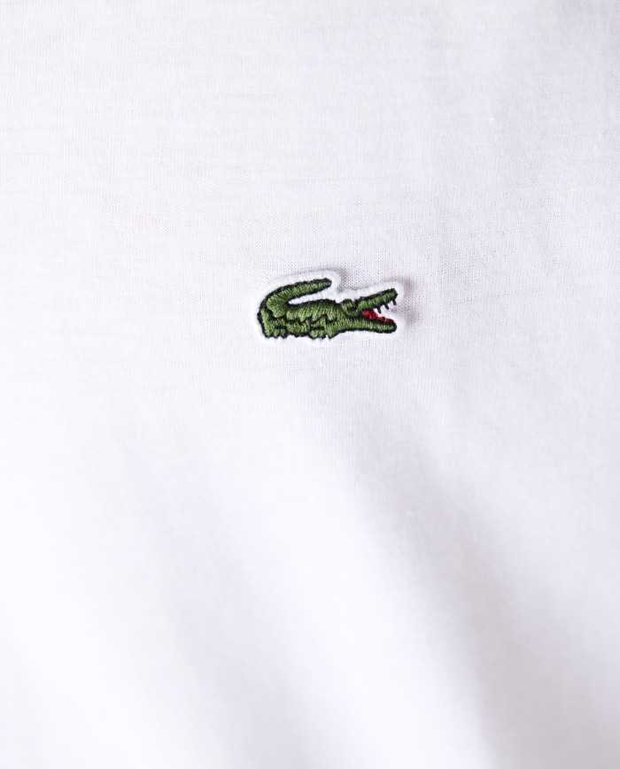 t-shirt bianca da uomo con scollo a v e logo ricamato | LACOSTE t-shirt bianca da uomo con scollo a v e logo ricamato | LACOSTE
