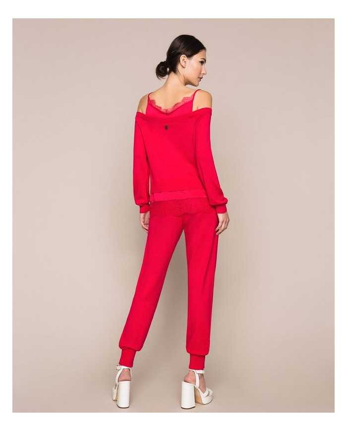 maglia amarena da donna effetto doppio capo | TWINSET maglia amarena da donna effetto doppio capo | TWINSET