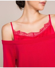 maglia amarena da donna effetto doppio capo | TWINSET maglia amarena da donna effetto doppio capo | TWINSET