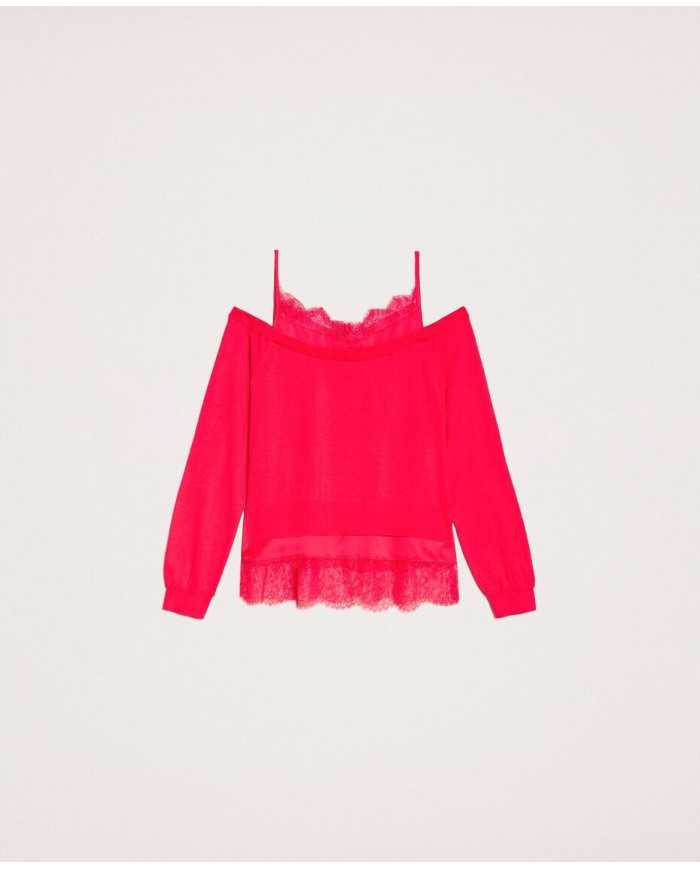 maglia amarena da donna effetto doppio capo | TWINSET maglia amarena da donna effetto doppio capo | TWINSET